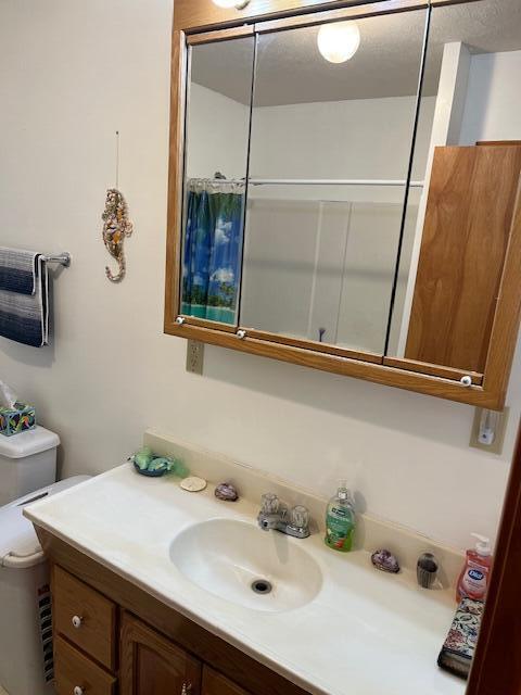 bathroom featuring toilet and vanity
