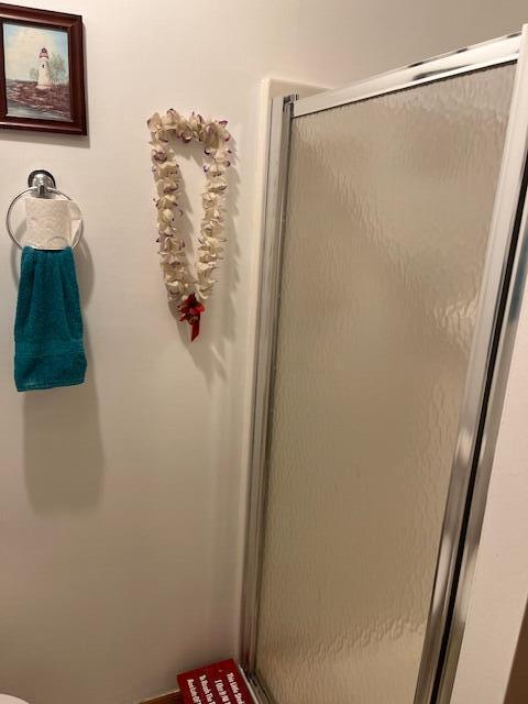 bathroom featuring a shower stall