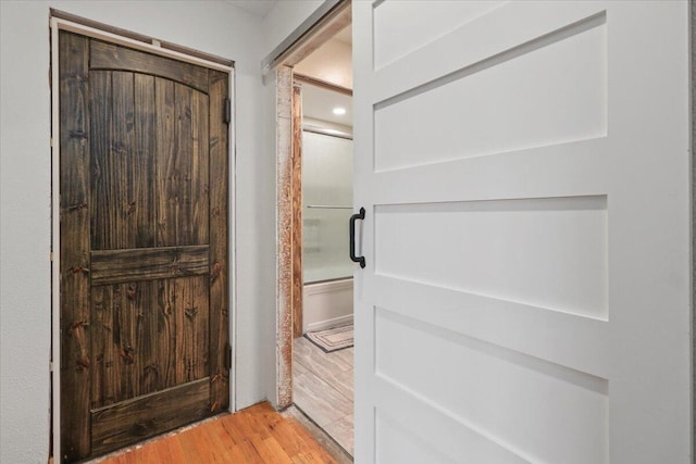 entrance foyer featuring hardwood / wood-style flooring