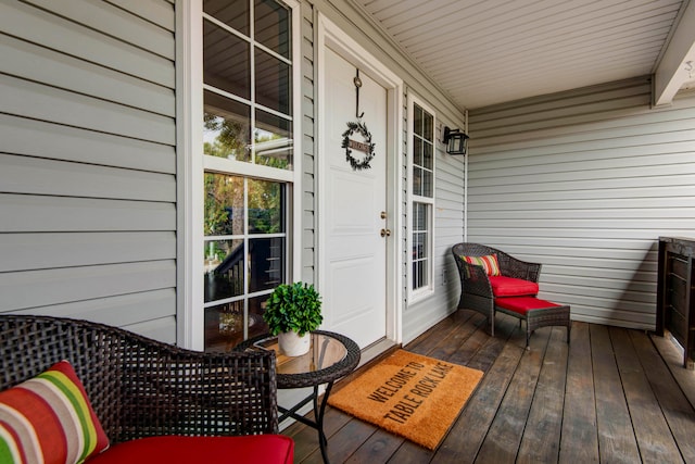 deck featuring a porch