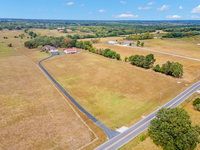 bird's eye view with a rural view