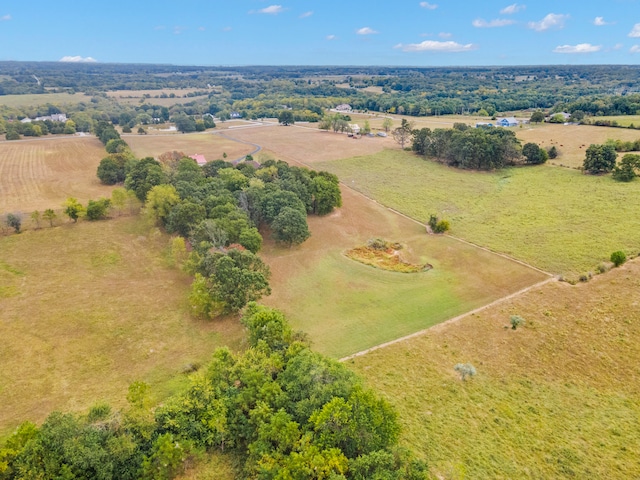 aerial view with a rural view