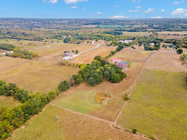 drone / aerial view with a rural view