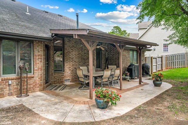 view of patio with grilling area