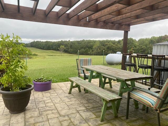 view of patio with a pergola