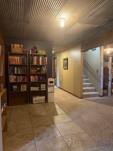 interior space featuring carpet flooring