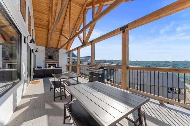 deck featuring an outdoor hangout area