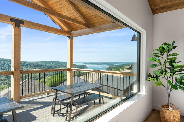 balcony with a water view