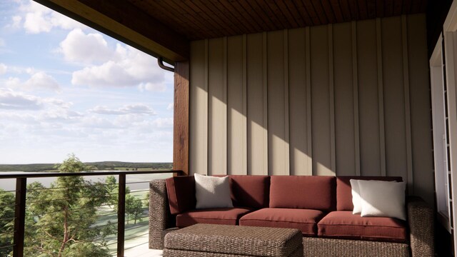 balcony with a water view