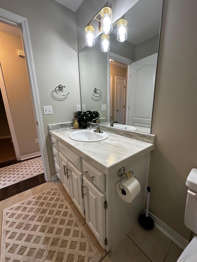 bathroom featuring vanity and tile patterned floors