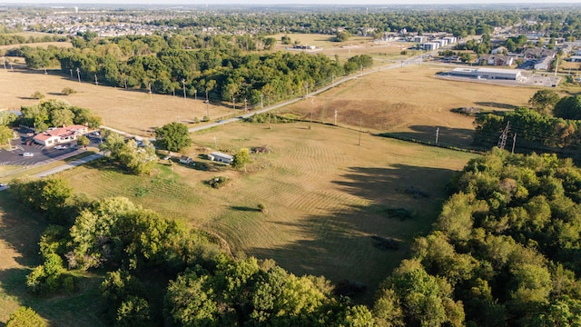 drone / aerial view with a rural view