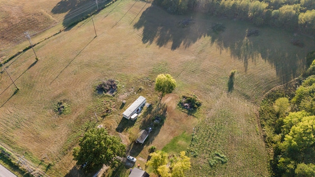 aerial view featuring a rural view