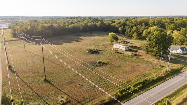 aerial view featuring a rural view