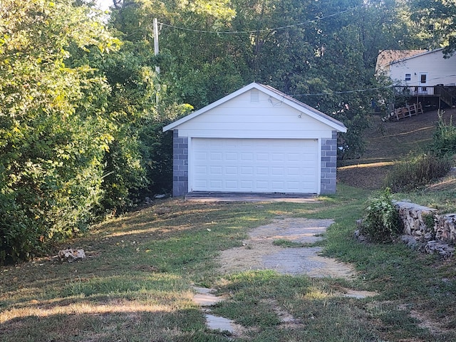 view of garage