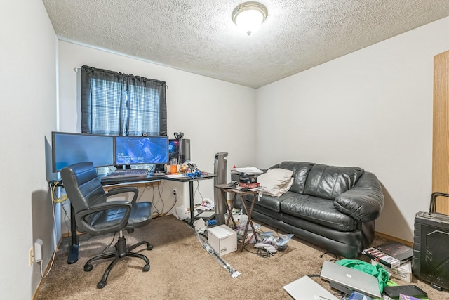 1130 S Arcadia Ave, Springfield, MO 65804 - office area featuring carpet floors and a textured ceiling