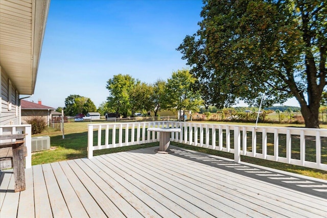 deck featuring a yard