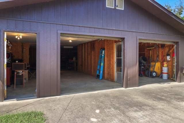 view of garage