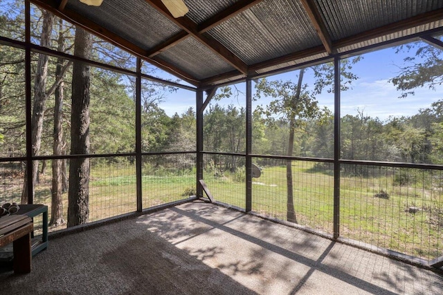 view of unfurnished sunroom