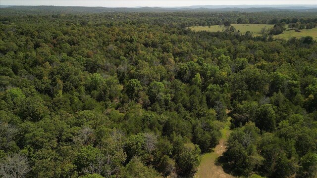 aerial view featuring a forest view