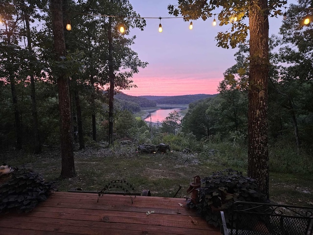 mountain view with a water view
