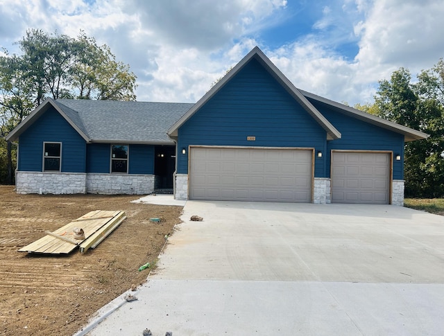 view of front of house with a garage