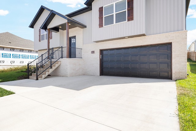 view of front of house with a garage