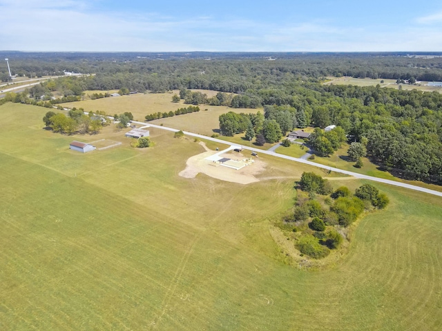 aerial view with a rural view