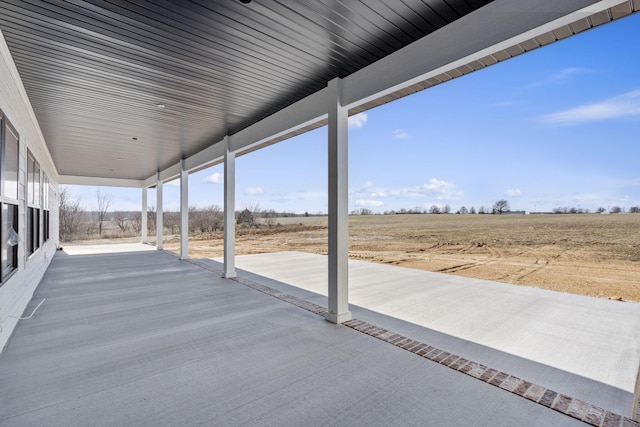 view of patio featuring a rural view