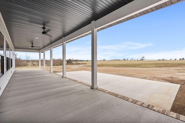 view of patio / terrace featuring ceiling fan