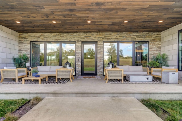 view of patio / terrace featuring an outdoor hangout area