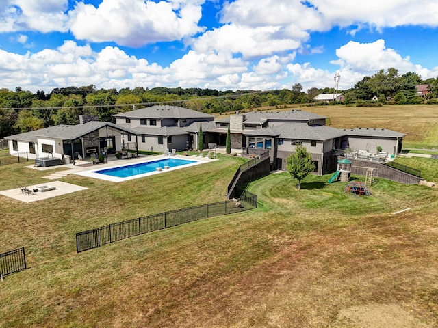 exterior space with a yard and a patio area