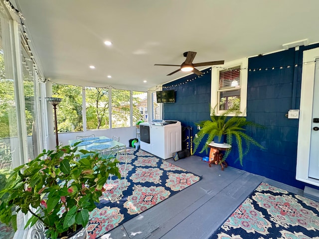 view of patio / terrace with ceiling fan