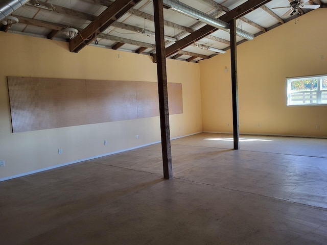 garage with ceiling fan