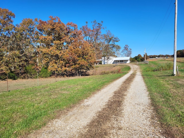 view of street with a rural view