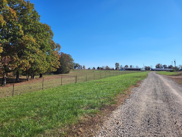 view of road featuring a rural view