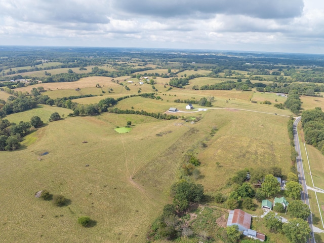 bird's eye view featuring a rural view