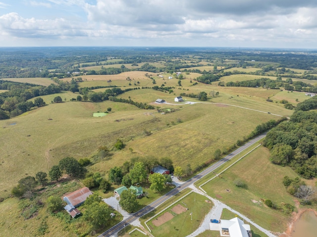 aerial view with a rural view