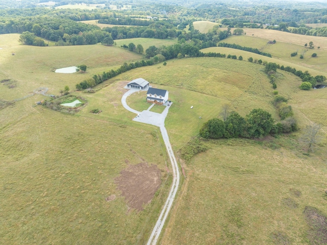 aerial view featuring a rural view