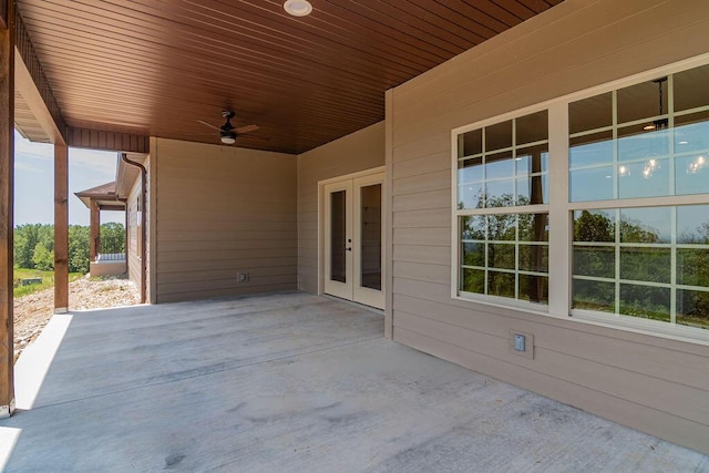 162 Mountain View Cir, Branson West, MO 65737 - view of patio with a ceiling fan and french doors