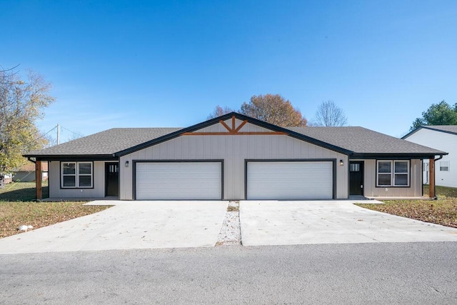 ranch-style house featuring a garage