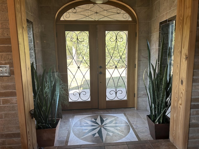 entryway with french doors