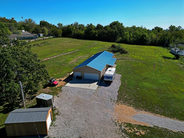 drone / aerial view featuring a rural view