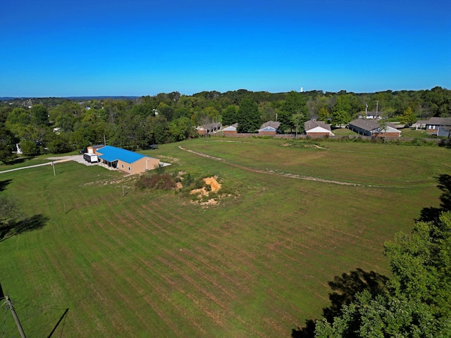 bird's eye view featuring a rural view