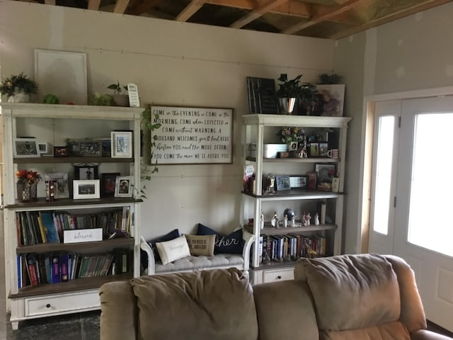 living room with plenty of natural light