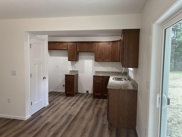 4073 White Oak Lot 4, Merriam Woods, MO 65740 - kitchen with dark wood finished floors and stone countertops