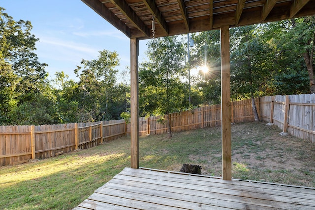 view of yard featuring a deck