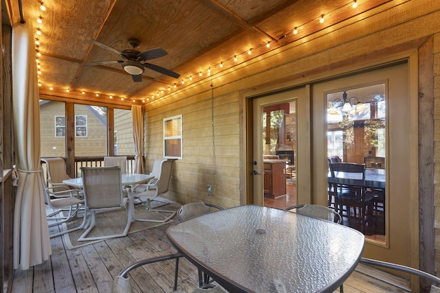 deck featuring ceiling fan