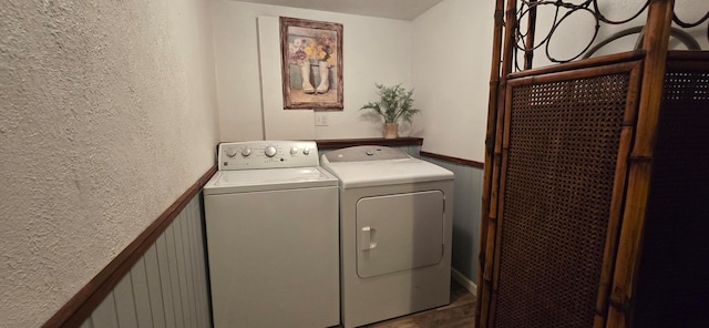 washroom featuring independent washer and dryer