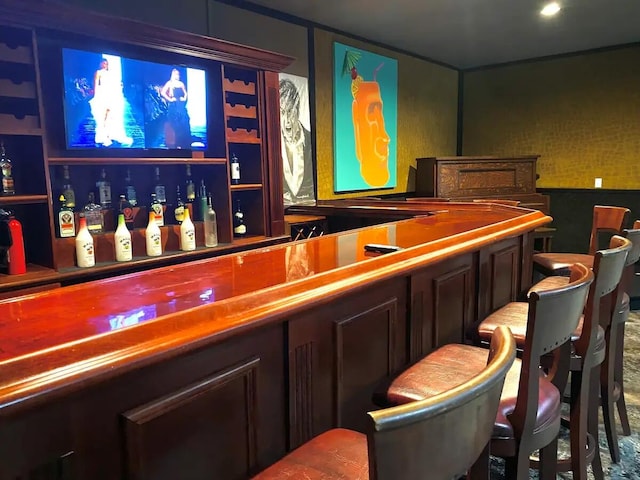 bar featuring carpet