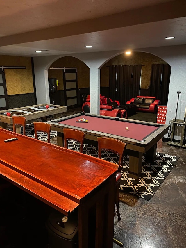 game room with pool table